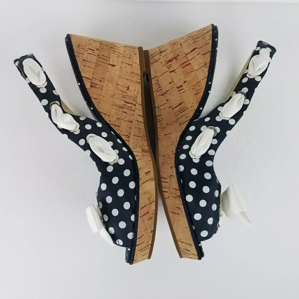Sperry Top Sider Women Shoes Wedges Polka Dot 8.5